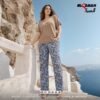 بيجامة بنطلون حريمي مقاسات كبيرة كود 611 | Plus Size Women’s Pajama Set Code 611